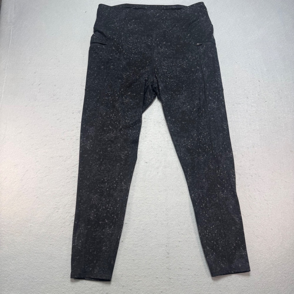 Maurices Women's XL‎ Black Speckled Active Leggings Athletic Pants Pockets